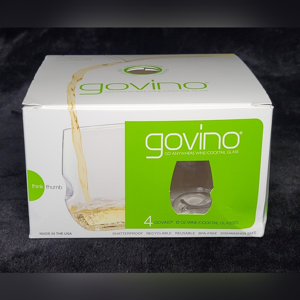 Govino 4 pack 12 Oz Wine/Cocktail Go Anywhere Glasses Shatterproof Reusable NEW